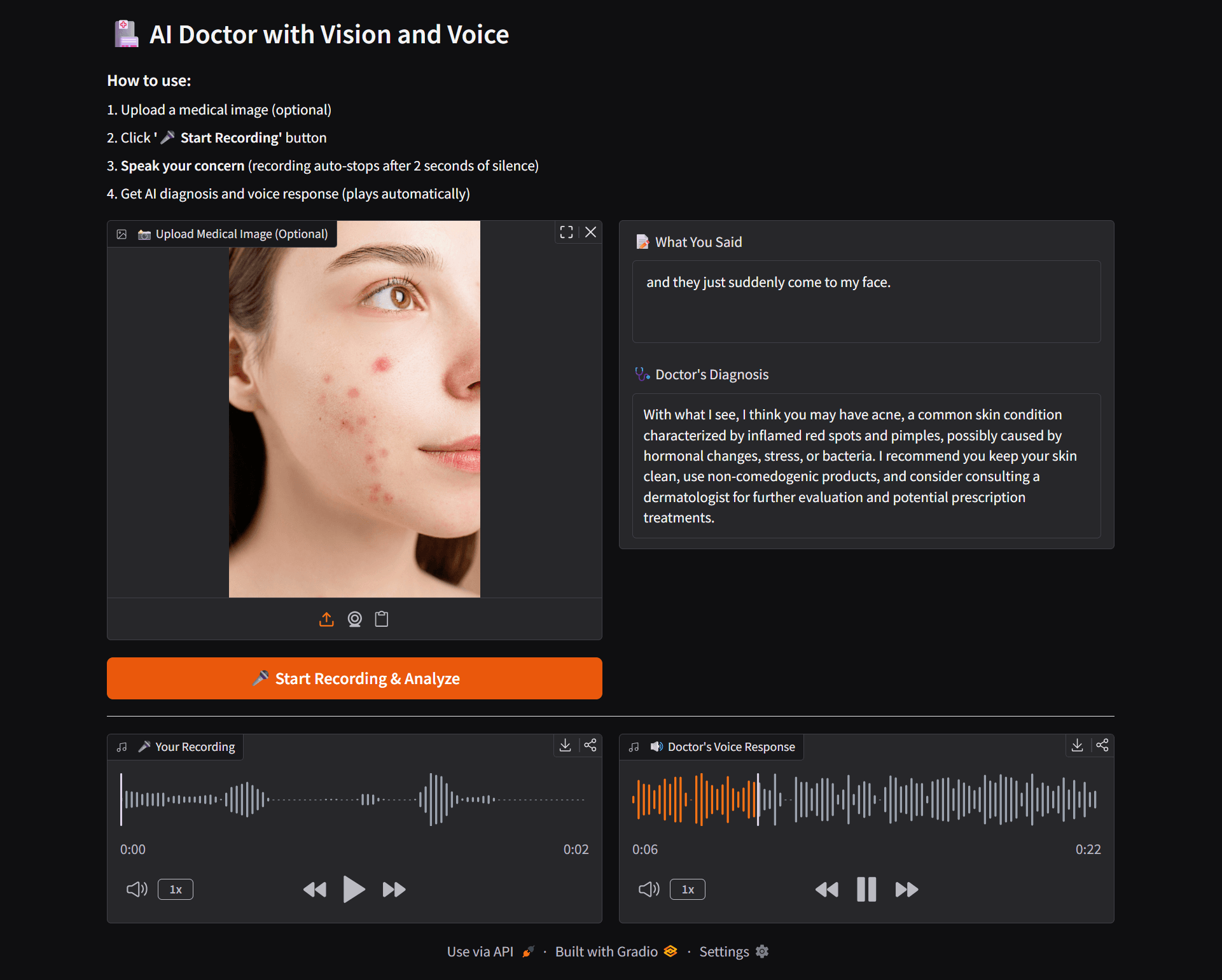 Medical Chatbot: Vision & Voice screenshot